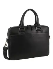 [PIERRE CARDIN] Leather Business Satchel Bag in Black