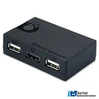 在飛比找有閑購物優惠-強強滾-日本RATOC 2-Port HDMI USB電腦K
