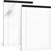 EYROZILL Note Pads, Legal Pads 8.5'' x 11'', 25 Sheets per Notepad, Wide Ruled Lined Note Pad, 2Pack, White, Notepads for School, College, Business, Office