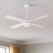 White 1320mm With 3 Colors LED Light 4 Blades Ceiling Fan AC Motor
