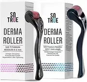 Sotrue Derma Roller For Hair Growth 0.5 mm And 1mm With 540 Titanium Needles Repairs Damaged Hair, Activates Hair Follicles For Hair Fall Hair Thickening Reduces Acne Scars Safe To Use