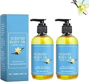 Caramel Vanilla Body Oil, Moisturizing Nourishing Skin Care for Dry Skin, Non-Greasy Fast Absorbing for Body Hands, Sweet Scented Relaxing Treatment, Body Oil for Women, Warm Vanilla Scent (2PCS)