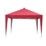 OVASTLKUY Patio Canopy Tent 10 ft. x 10 ft. with LED lights for Pop Up Tent Red