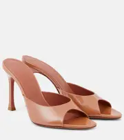 [Amina Muaddi] Amina Muaddi Alexa 95 patent leather mules AU 9.5 beige