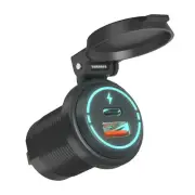 Car Cigarette Lighter Socket Dual USB Type-C Ports Quick Charging Power Outlet (for: Subaru)