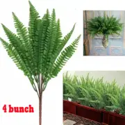4X Artificial Fake Boston Fern Foliage Bush Plants Greenery Indoor Outdoor Decor