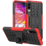 Samsung Galaxy A70 Case, Shockproof Heavy Duty Tough Kickstand Protective Rugged Case Cover (Red)