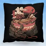 ROMWE X Ilustrata Food Ramen Noodles Pattern Cushion Cover Without Filler 18*18