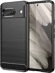 HEYUS Case for Google Pixel 8 Case 2023, Shock-Absorption Brushed Flexible Soft Carbon Fiber Protective Cover for Google Pixel 8