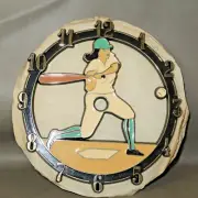 VINTAGE 1986 Ramar IND Plastic Clock Face Woman Basketball 6" x 5.75"