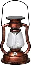 Solar Power Lantern Antique Light Lamp for Garden Patio Umbrella Lamp Tree Pool Pavilion Lawn Porch Decor Camping Lantern Hurricane Lantern (Bronze) Pack 1