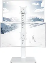 Vertical Dual Monitor Stand - Fits 13-34 Inch Screens, Swivel, Tilt, Height Adjustable