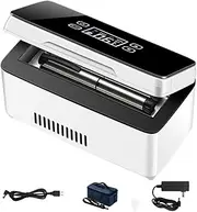 USB Insulin Refrigerator Mini Car Medicine Refrigerator Box with Lithium Battery*3 Portable Carry Portable Intelligent Constant Temperature Small Rechargeable Refrigerator