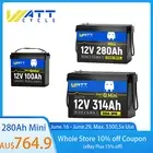 12V 100Ah 280Ah 314Ah Lithium LiFePO4 Battery Mini Bluetooth BMS Solar Camping