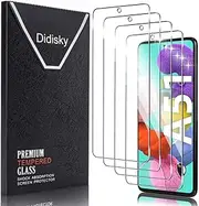 Didisky Tempered Glass Screen Protector for Samsung Galaxy A51 4G / 5G, [4 Pack] Soft Touch,Easy to Clean, Easy to Install, Transparent