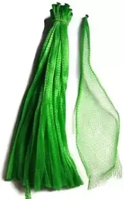 100Pcs 15" Green Reusable Nylon Mesh Net Produce Grocery Toys Fruits Vegetables