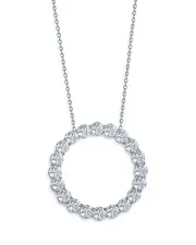 Bloomingdale's Fine Collection Diamond Circle Pendant Necklace in 14K White Gold, 5.0 ct. t. w.