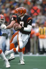 Boomer Esiason Cincinnati Bengals drops back to pass v Buffa- Football Photo 2