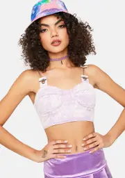 [Liquor N Poker] Outta Limits Lilac Crop Top