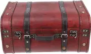 JUMPLAWN 1pc Vintage Handheld Wooden Storage Box Handle Creative Treasure Chest for Keepsakes Rustic Decorative Suitcase for Home Display and Organization