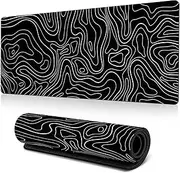 1Pcs Large Gaming Mouse Pad with Terrain Map Design, Waterproof Topographic Desk Mat for Keyboard & Mouse, Anime Desk Pad with Stitched Edges Ideal for Gaming and Office Use (24)