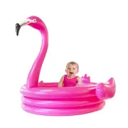 Pink Inflatable Flamingo Pool Float I 48 x 46 Inflatable Kiddie Pool for and ...