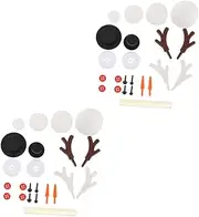 WHAMVOX DIY Snowman Decor Prop Kit 2 Sets 23pcs/kit Xmas Snowman Outdoor Decor
