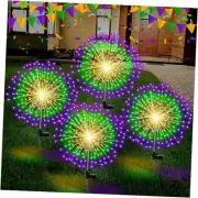 4th of July Decorations Outdoor 4 Pack Solar Power Yard Firework Lights