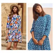 MISTER ZIMI : 2 x SZ 14 Elsa dress in tulip and bluebird