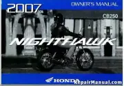 2007 Honda CB250 Nighthawk Motorcycle Owners Manual : 31KPJ660