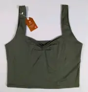 Ruched Crop Top Sweetheart Neck Backless Sleeveless Side Split Womens Size XXL