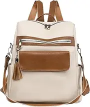 YRTUOP Womens Work Backpack | Large PU Bag,Fashion Bag with Tassel Zipper Pendant, Multipurpose Shoulder Bag for Books Cosmetics Phones