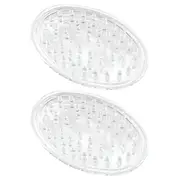 2x iDesign 11cm Oval Soap Bar Saver Holder Plastic Storage Organiser Dish Clear