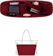 [KINGS IN BAG] Neverfull MM Organizer, Compatible with Louis Vuitton Neverfull MM, Purse Organizer with Silky Satin, Lightweight Bag Shaper, Multiple Pockets for Storage (Ruby)