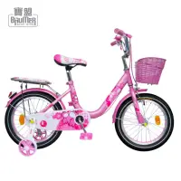 在飛比找momo購物網優惠-【寶盟BAUMER】16吋親子鹿腳踏車-粉紅(兒童腳踏車、童