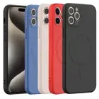 For iPhone 15 16 14 13 12 11 Pro Max Plus Case MagSafe Silicone Shockproof Cover