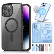 Clear Magsafe Case For iPhone 15 14 Pro Max 13 12 Shockproof Cover Hard Bumper