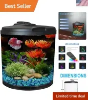 Compact 2-Gallon Tropical Fish Tank with Energy-Efficient LED & Power Filter