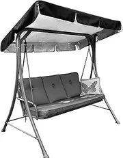 Patio Swing Canopy Replacement Top Cover with self-Adhesive Tape per Side Waterproof Anti-UV Outdoor Universal Replacement Canopy Top Cover for Swing