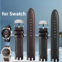 在飛比找蝦皮商城精選優惠-牛皮真皮錶帶 20 毫米適用於 Swatch YTS401 