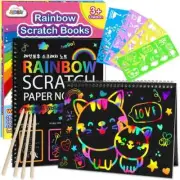ZMLM Scratch Paper Art-Crafts Gift 2 Pack Bulk Rainbow Magic Paper Supplies T...