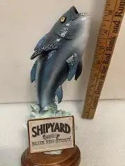 SHIPYARD BREWING BLUE FIN STOUT ATLANTIC BLUE FIN TUNA beer tap handle. MAINE