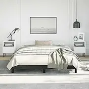 Bed Furniture Bed Frame Without Mattress Black 152x203 cm Queen Faux Leather