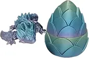 Printed Dragon Egg, Dragon Egg Articulating Gemstone Crystal Dragon Figurine, Dragon Egg Toys, Printed Dragon in Egg Unique Intricate Design Wonderful Present for Kids Christmas Birthdays