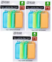 12 Pcs Plastic Key Tags With Ring Keys Identity Card Bag Luggage Labels Assorted