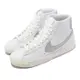 Nike 休閒鞋 Wmns Blazer Mid 77 ESS 女鞋 白 銀 小白鞋 高筒 皮革 DQ7574-100