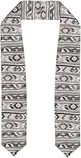 [SKKNT] Grey Tribal Print Graduation Shawl Stole For Academic Commencements Honor Sash Congratulations Gift