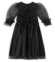 [Patachou] Patachou Polka-dot tulle dress Y 4 black