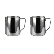 2PK Coffee Culture Stainless Steel 350ml Milk Frothing Jug Container Silver