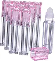 Healeved 10Pcs Refillable Roll Bottles Lip Gloss Containers with Caps Leak Essential Oil Bottles for Travel and Daily Use